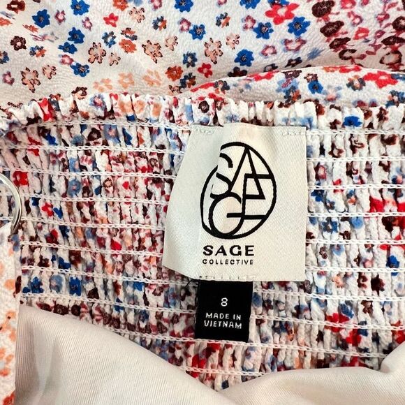 🔥5/25 sale🔥 Sage collective white red blue floral paisley sundress size 8 - Picture 9 of 10